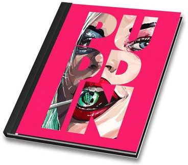 Margot Robbie Face Printed Cover A4 Size Binded Notebook Multicolour