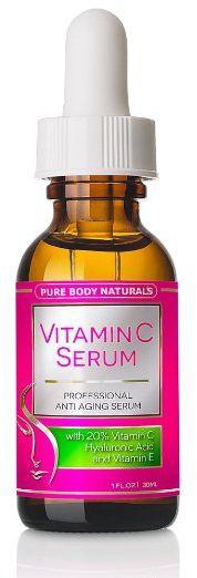 Vitamin C Serum for Face with Hyaluronic Acid, 20% C   E Professional Topical Facial Skin Care