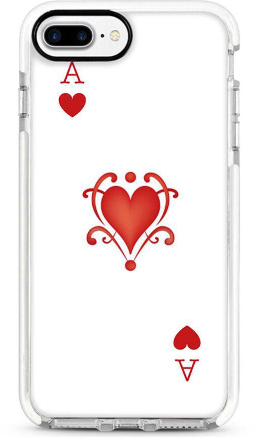 Protective Case Cover For Apple iPhone 8 Plus Ace Of Hearts Full Print
