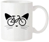 كوب بتصميم قطة على شكل دراجة من فونهارك لمحبي القطط من الرجال والنساء، كوب قهوة مبتكر سعة 11 اونصة، ابيض، سيراميك