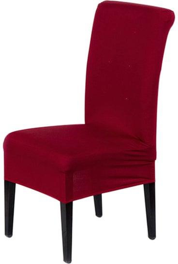 غطاء كرسي سادة قابل للتمدد أحمر