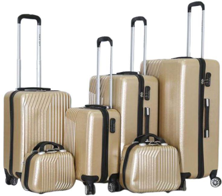 6-Piece ABS Rolling Trolley Set