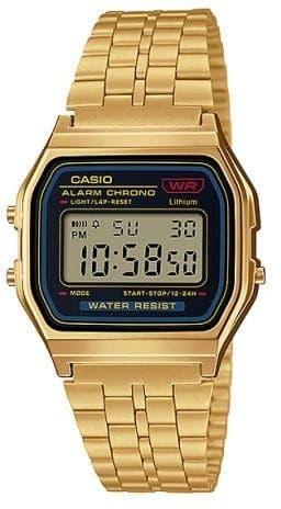 Get Casio A159WGEA-1DF Digital Dress Watch for Women, Stainless Steel Band - Gold with best offers | Raneen.com
