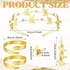 15 Pieces Greek Goddess Costume Accessories, Women Toga Golden Leaves Bridal Crown Headband Bracelet Pearl Earrings and Hair Pins, Romantic Grecian Goddess Costume Accessories (Butterfly Style)
