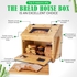 صندوق خبز ديسكفريز لسطح المطبخ من 3 جيه 2 - صندوق خبز خشبي كبير من الخيزران مع لوح تقطيع (ذاتي التجميع)