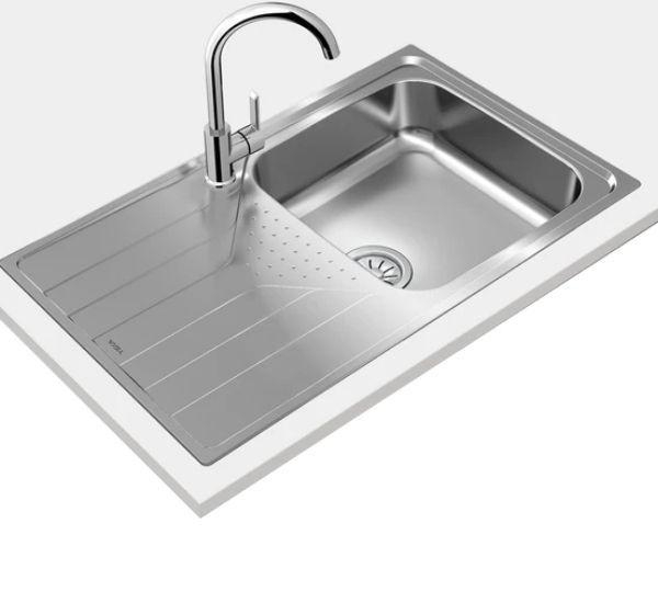 TEKA |Universe 50 T-XP 1B 1D PLUS| Inset reversible stainless steel sink in 50 cm