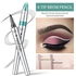 2pcs Liquid Eyebrow Pencil,4-Fork Tips Microblade Waterproof Eyebrow Pen for Natural Wild Brows Looking (Light Brown&Dark Brown)
