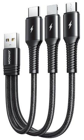 Fast 3 In 1 Sort Charging Data Cable Black