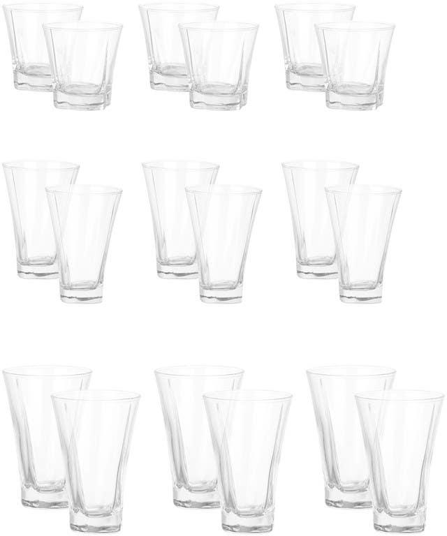Get Lav Glass Set, 18 pieces - Clear with best offers | Raneen.com
