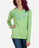 Be Positive Embroided Peacock T-Shirt - Apple Green