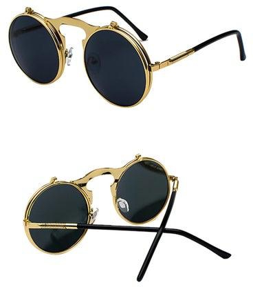Vintage Metal Flip Sunglasses