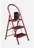 3 Steps Foldable Metal Ladder Red/Black +zigor Special Bag
