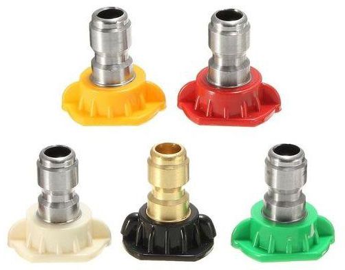 Universal 5Pcs 4.0GPM Pressure Washer Rotating Turbo Spray Nozzles Tip 1/4'' Quick Connect