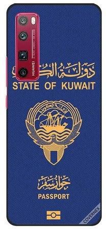 غطاء حماية واقٍ بتصميم جواز سفر كويتي لهاتف هواوي نوفا 7 برو متعدد الألوان