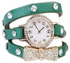 Leather Butterfly Green Watch For Women‫(Analog,Casual Watch)