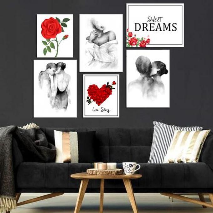 Home Art Tableau Tableau Modern-Wall-Romantic Abstract Art Design,-6Pcs