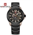 NAVIFORCE 4160 Men Watch Tungsten Band Analog Luxury Quartz Wristwatch