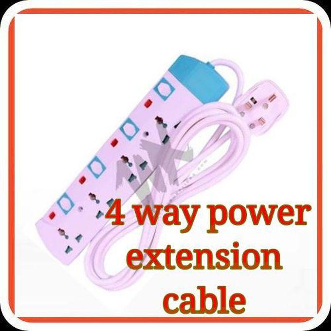 Power King 4 Way Power Extension Cable With Switch & Fuse inbuilt