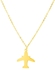 14K Yellow Gold Airplane Necklace-rx73907-18