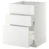 METOD / MAXIMERA خزانة قاعدة لحوض+3 واجهات/درجان, أبيض/Vedhamn سنديان, ‎60x60 سم‏ - IKEA