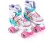 Ban Wei Adjustable Roller Skate Shoes - White/Turquiose