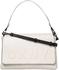 DKNY R461540602-105 Debossed Logo Flap Crossbody Bag for Women - Cream-Black