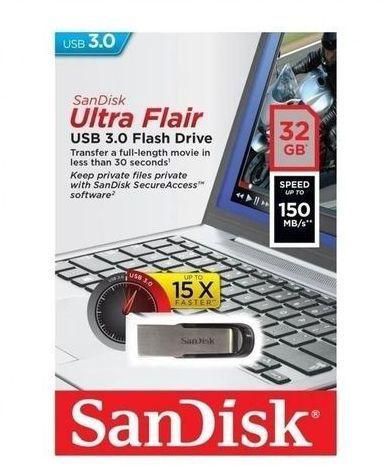 Sandisk 32GB Ultra Flair USB 3.0 Flash Disk - Silver