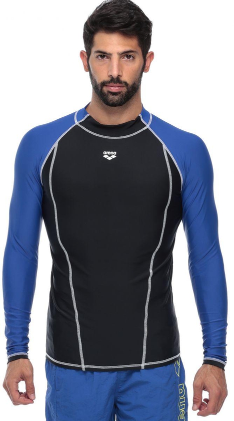 Arena AR1B184-5801 UV Long Sleeve T-Shirt for Men - XXL, Black/Royal Blue