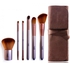 MSQ Cosmetic Makeup Brushes 6pcs with Leather Case - Multi Color