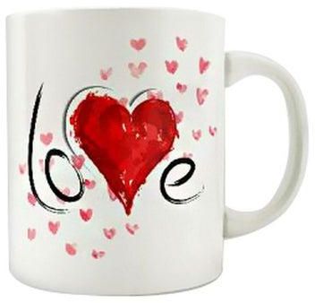 Love Printed Mug White/Red/Black 350ml