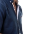 قميص قطن منقوش بأكمام قصيرة وياقة مزررة للرجال من اندورا - ازرق بترولي، 4XL