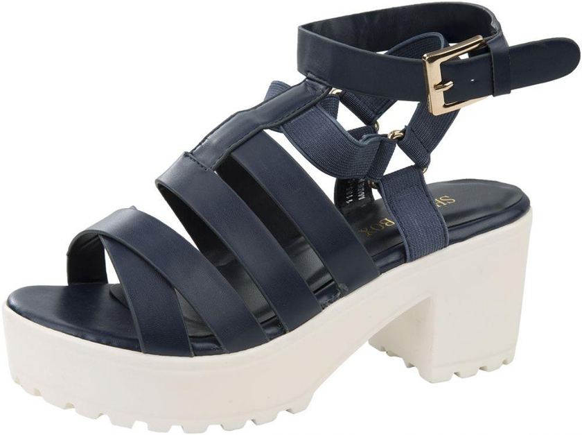 Shoes Box Sandals For Women, Size 38 EU, Blue, 1185-C2 NAVY