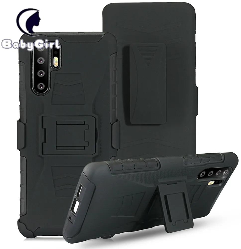 Huawei P30 Pro Cover, Combo Shell Cases w/Built-in Kickstand + Swivel Belt Clip Holster