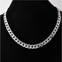 Mens Silver Stainless Steel Cuban Chain Necklace