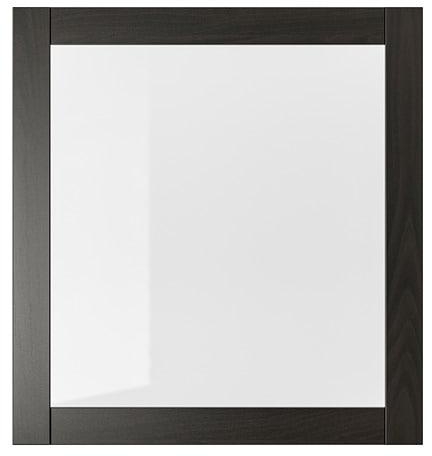 SINDVIK Glass door, black-brown, clear glass
