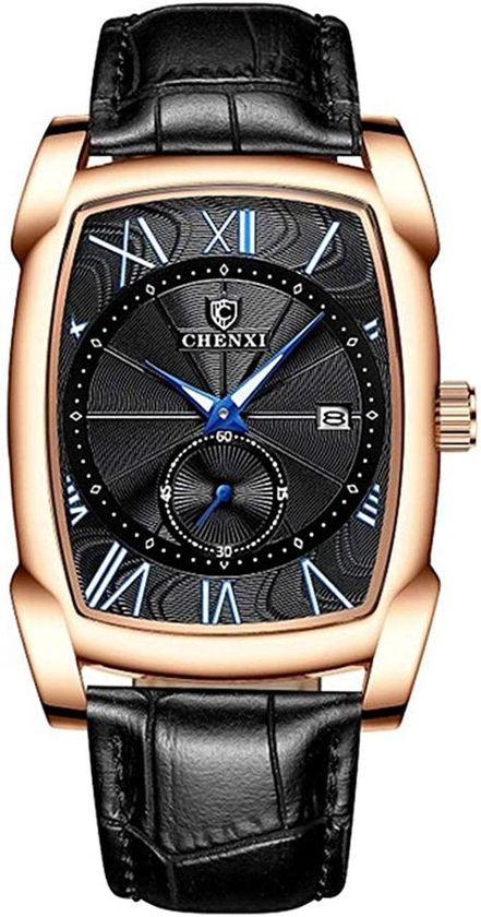 Chenxi Quality Quartz Waterproof Leather Wrist Watch - Gold Wrist Watch