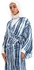 M Sou Shades Of Blue Cropped 3/4 Sleeves Kimono