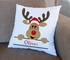 Personalized Reindeer Name Christmas Cushion