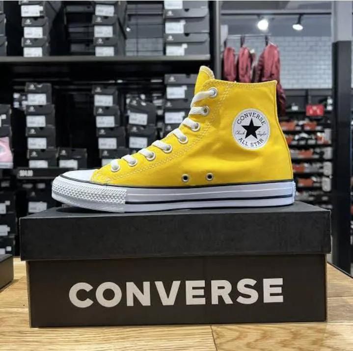 Converse Chuck Taylor All Star Hi Men's Athletic Sneaker Yellow Shoe #160 Men's Shoes  Sneakers