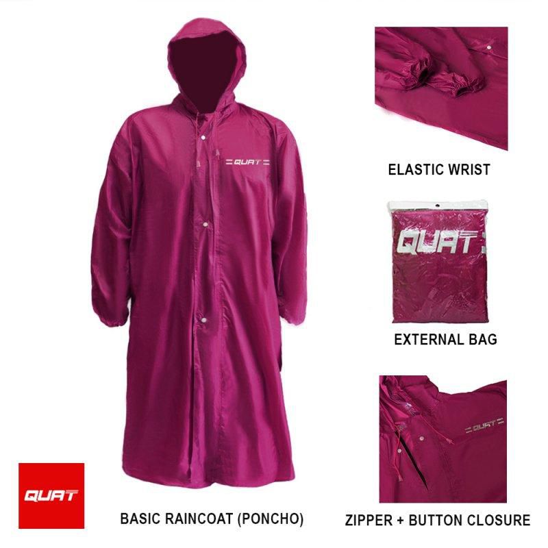 QUAT Raincoat Q52 Basic Raincoat, Poncho (Red)