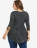 Plus Size Striped Marled Ruched Long Sleeves T-shirt - L | Us 12