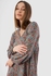 Kady Floral V-Neck Full Sleeves Tunic Top - Multicolour Olive