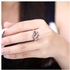 Fashion R092-B-8 925 Silver Plated Ring Women - Red