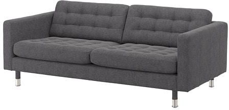 LANDSKRONA 3-seat sofa, Gunnared dark grey/metal