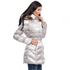 Bebe Ms Midi Length Hooded Puffer Jacket for Women - Silver