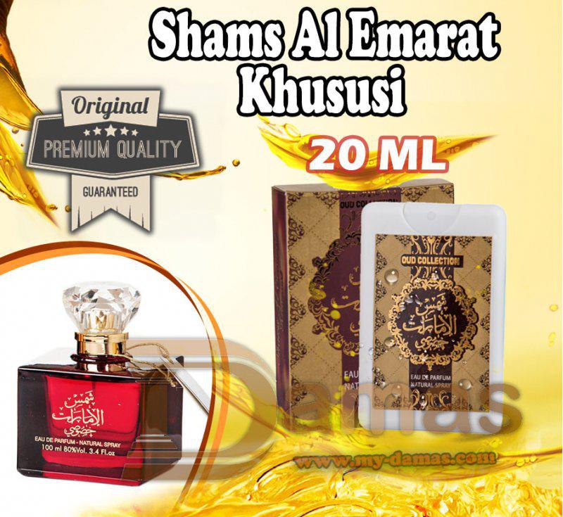 My-damas Shams Al Emarat Khususi Oud Perfume 20 ml for Men and Women, Pocket Spray