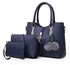Women Handbag( Leather) 3 SETS-Blue