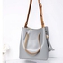 SITIYA Tassel buckets Totes Handbag Women's casual Shoulder Bags Soft Leather Crossbody Bag - Gray