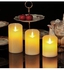 3 Battery Operated Flameless Candles Yellow 9x25cm