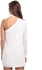 MISSGUIDED DE907495 Choker Neck Asymmetric Shift Dress for Women - White